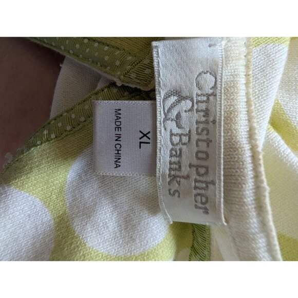 Christopher & Banks Womens XL Green White Polka Dot Cardigan & Tank Set - Picture 5 of 12